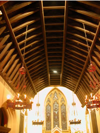 Interior of church roof